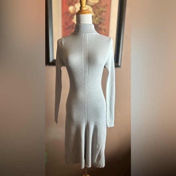 Turtleneck Gray Sweater Mini Dress NWT - Picture 6 of 7